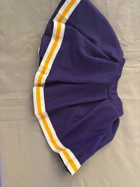 Girls Purple Gold White Cheerleading Skirt Size 5 SKU 025